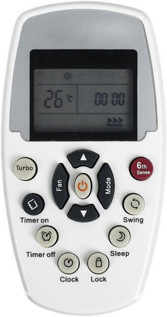 Whirlpool Ersatz-Fernbedienung mit LCD-Display in Grau für Klimaanlagen DG11E5-05(wlp1) DG11E3-04 ASH-110C1 - Bild 1