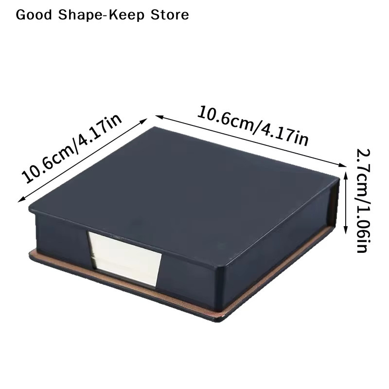 Haftnotizbox aus blauem PU-Leder mit Memo-Pad-Spender als Schreibtischzubehör für Büro und Studium - Bild 5