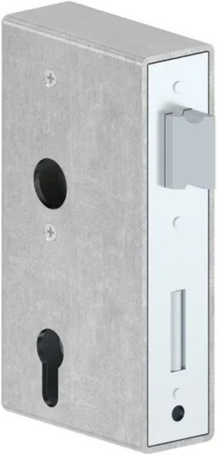 FeNau Schlosskasten verzinkt in Silber, 2-tourig und umstellbar, Dornmaß: 60 mm, B/T/H: 4,0 x 9,4 x 17,2 cm - Bild 1