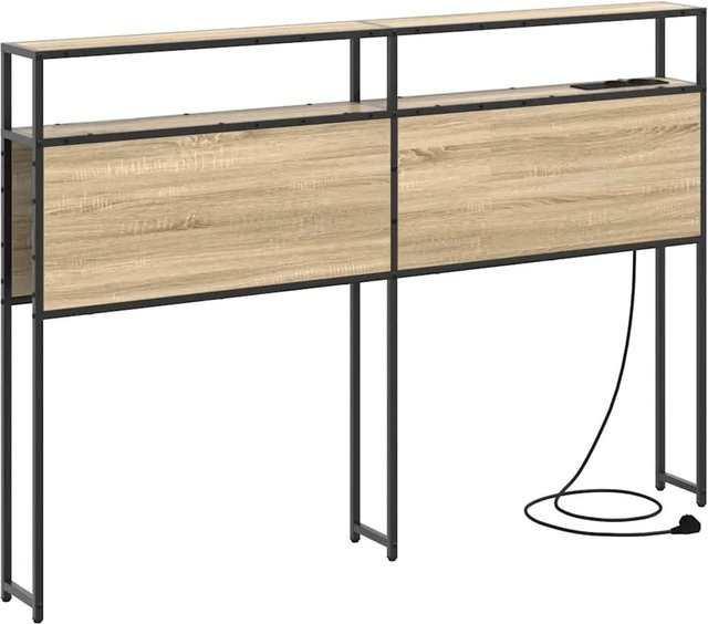 vidaXL Stauraum-Kopfteil mit Regal und USB-Ladeport in Sonoma-Eiche, Breite: 135 cm - Bild 1