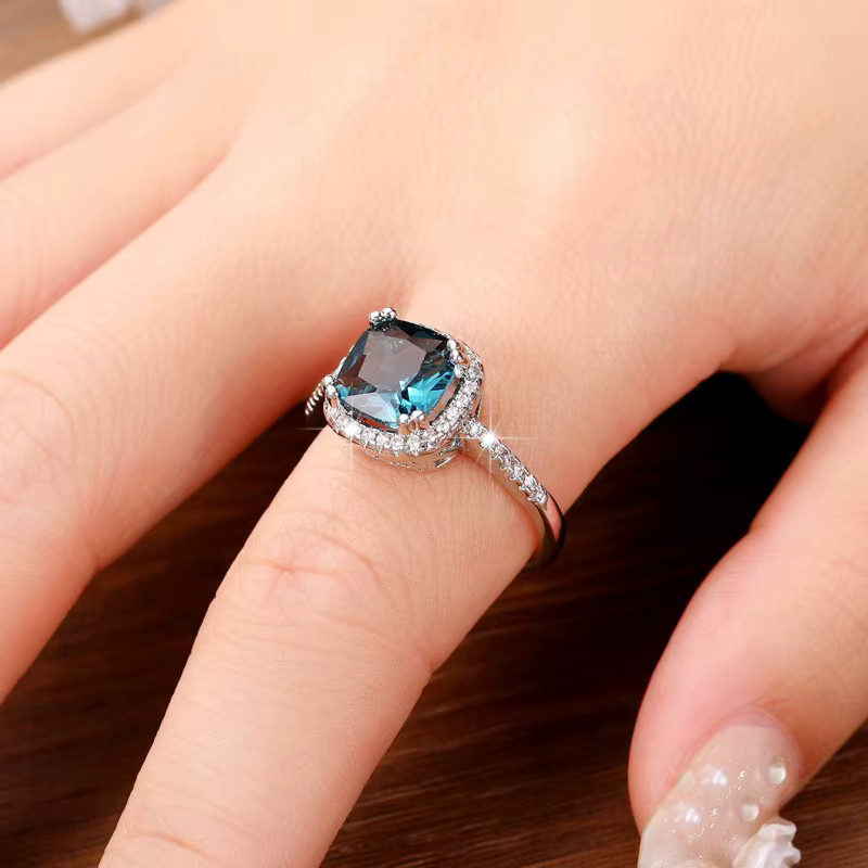 Huitan Ring, blau, Zirkonia, Damen - Bild 3