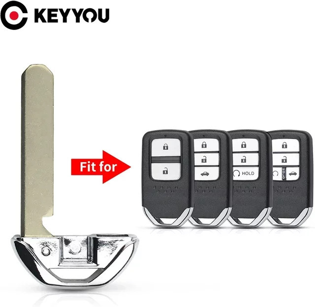 KEYYOU ungeschnittenes Autoschlüsselblatt für Honda Accord Odyssey Civic HR-V als ferngesteuerter Smart-Key und Notschlüssel - Bild 1