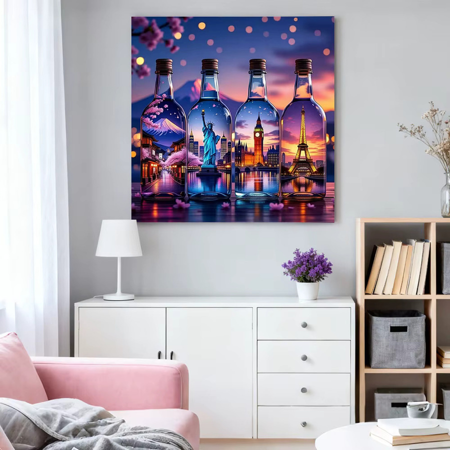 HUACAN 5D-Diamant-Mosaik Set Stadtstraßen-Landschaft in Multicolour zum Selbermachen - Bild 1