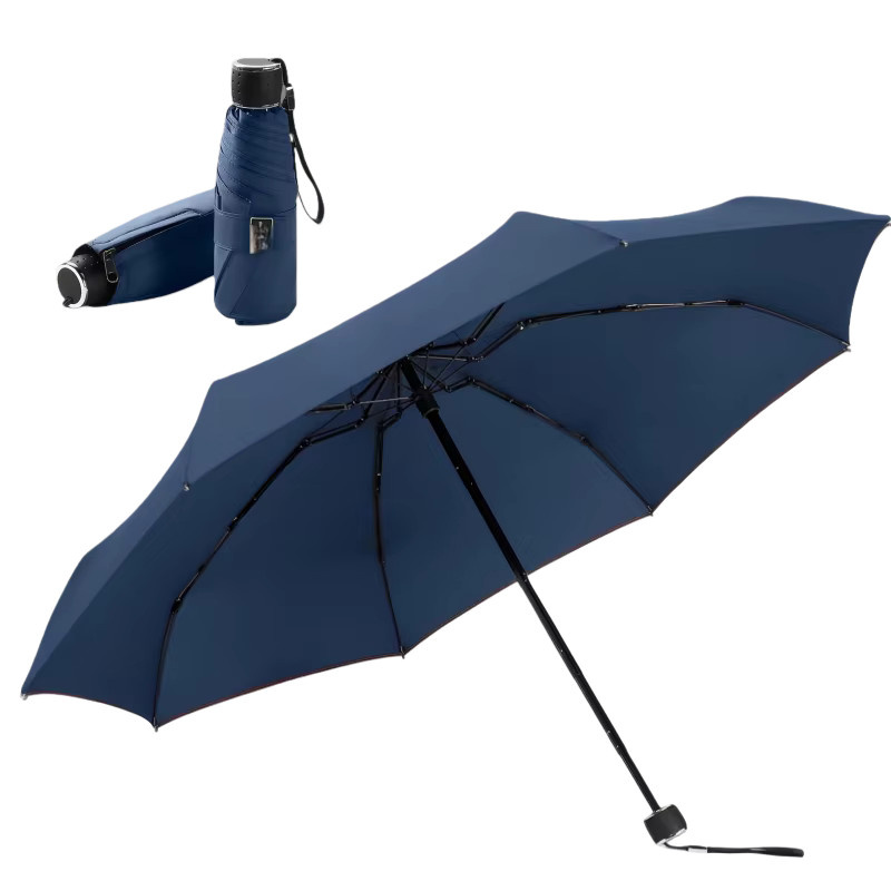 Momikawa Faltbarer Regenschirm in Blau, 5-fach faltbar und leicht mit UV-Schutz für 2 Personen - Bild 6
