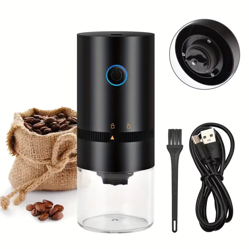 USB-wiederaufladbare Grat-Kaffeemühle in Schwarz mit einstellbaren Mahlgraden - Bild 3