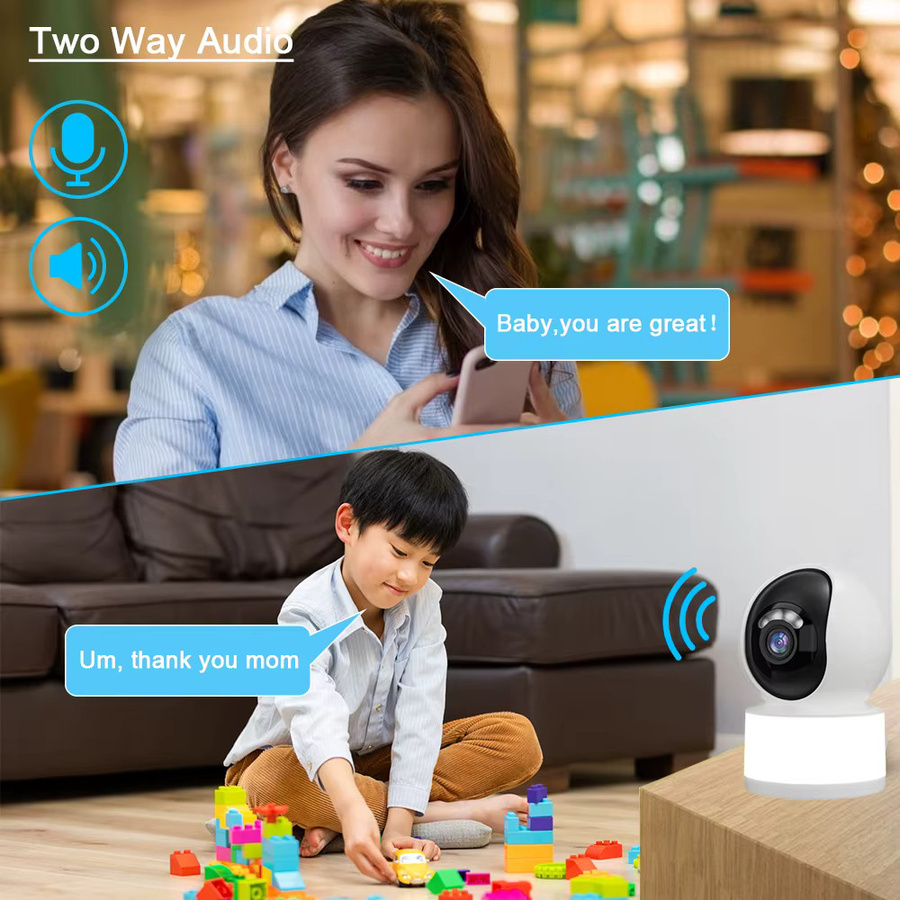 NINIVISION Tuya Smart Mini WLAN IP-Kamera HD 5MP, kabellose Überwachungskamera mit automatischer Verfolgung und App-Steuerung, Weiß - Bild 2