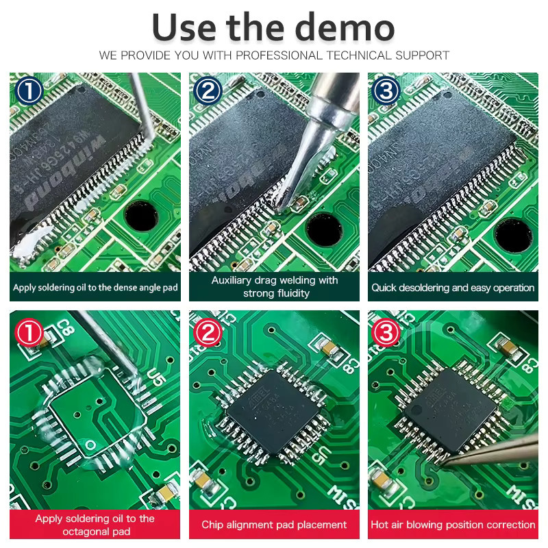 OLK BGA-Flussmittel für SMD-Reparaturen, bleifrei und halogenfrei, No-Clean-Lötpaste mit Kolophonium, 10 cc - Bild 3