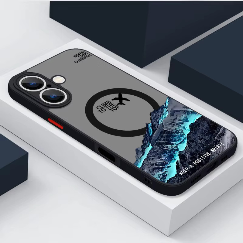 MOESOE Handyhülle Snowy Mountain Flugzeug Design für iPhone 17 16 15 14 13 12 Pro Max Air mit MagSafe Wireless Charging Unterstützung in Schwarz und Multicolour - Bild 7