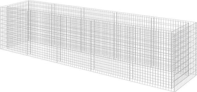 vidaXL Gabionen-Hochbeet aus verzinktem Stahl in Silber/Grau, B/T/H: 450 x 90 x 100 cm - Bild 1