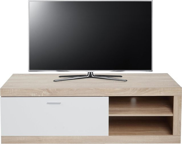 MCW TV-Rack L33 Lowboard Fernsehtisch mit Staufach in Eiche-Optik und Weiß, B/T/H: 140 x 43 x 41,5 cm - Bild 2