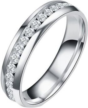 Dear Makeup Ring, Edelstahl, Silber, Zirkonia, Unisex, US 9 - Bild 1