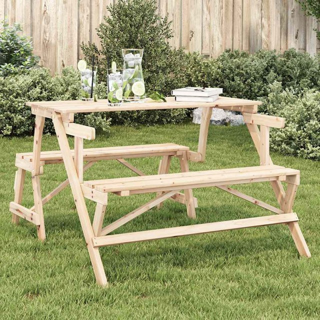 Vidaxl Picknicktisch mit Bänken aus Tanne in 2-in-1 Ausführung - Bild 1