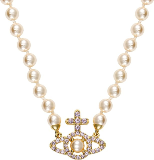 Vivienne Westwood Halskette, Gold, Zirkonia, Damen, Saturnförmig - Bild 1