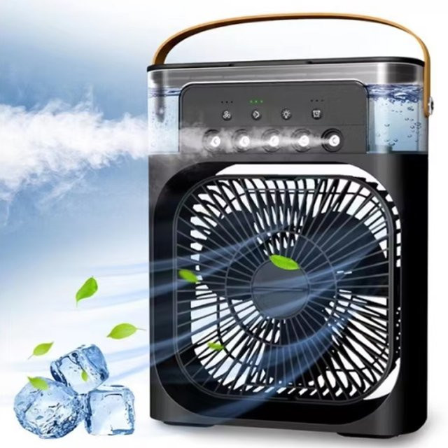 TINGMIAO Tragbarer Luftkühler mit Wassertank 500 ml, Ventilator und Luftbefeuchter in Weiß - Bild 1