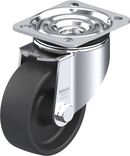 Blickle LIK-POHI 102G-1 Lenkrolle mit grauen Rädern und Stahlplatte, Rad-Durchmesser: 100 mm, Tragfähigkeit: 250 kg - Bild 1