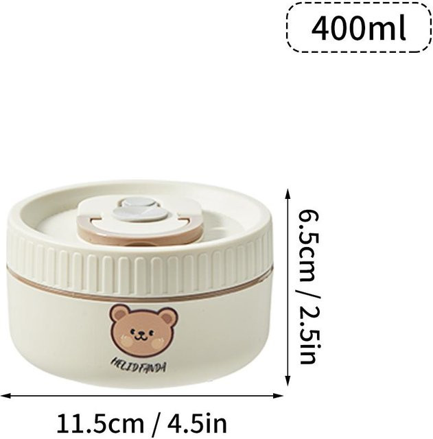WORTHBUY Thermische Bento Lunchbox aus 304 Edelstahl, mikrowellengeeignet und auslaufsicher, inklusive Besteck, beige - Bild 1