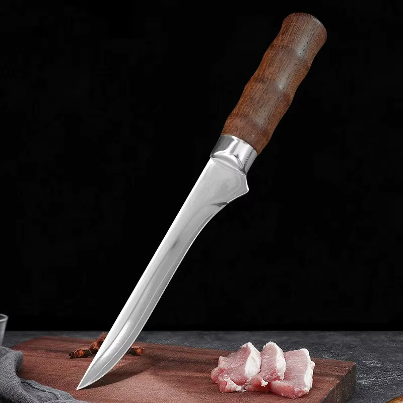 GuanQi Geschmiedetes Hackmesser mit Messerschutz und Holzgriff in Silber - Bild 2