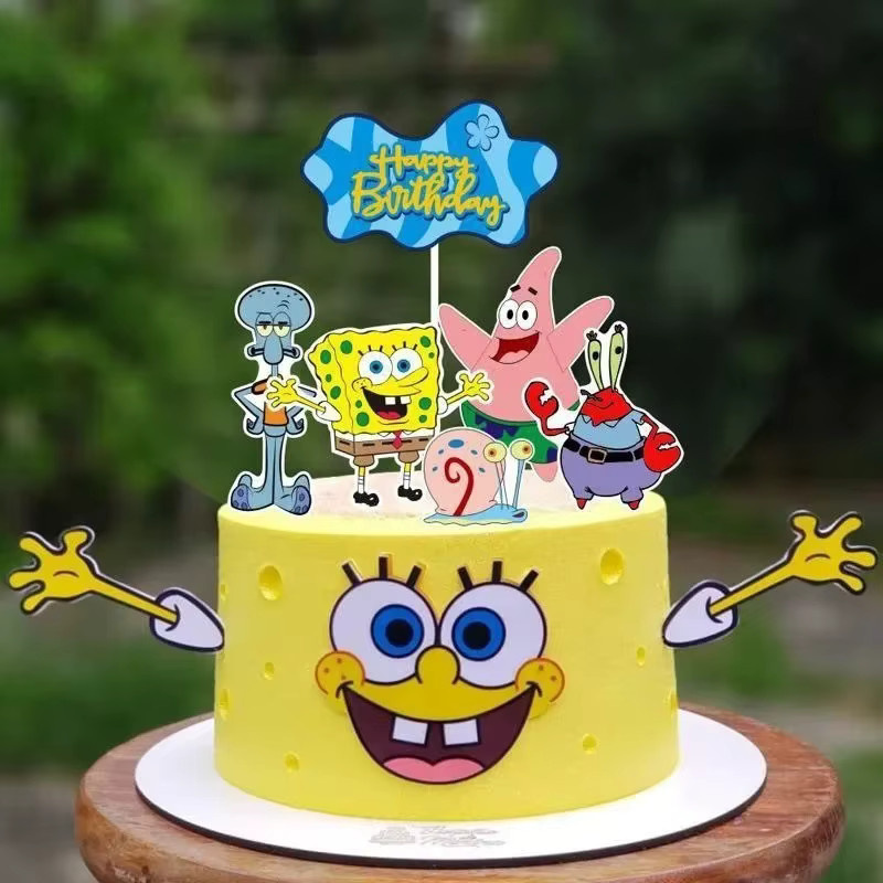 Potdemiel SpongeBob Tortendekoration, Kucheneinlage, Banner, Flagge - Bild 3