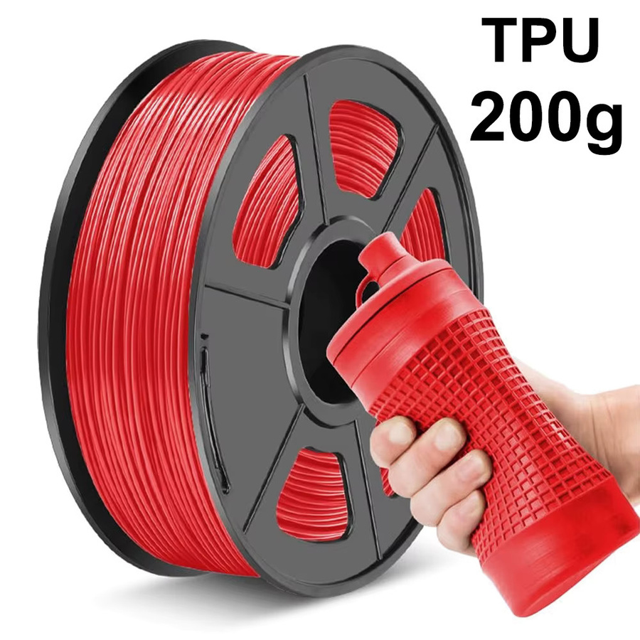 3D Maliang Flexibles TPU Filament Weiß-Rot 1,75mm für FDM 3D-Drucker - Bild 2