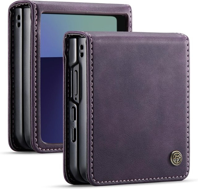 Capa Ultradünne Leder-Flip-Hülle für Samsung Galaxy Z Flip 7 in Purple - Bild 1