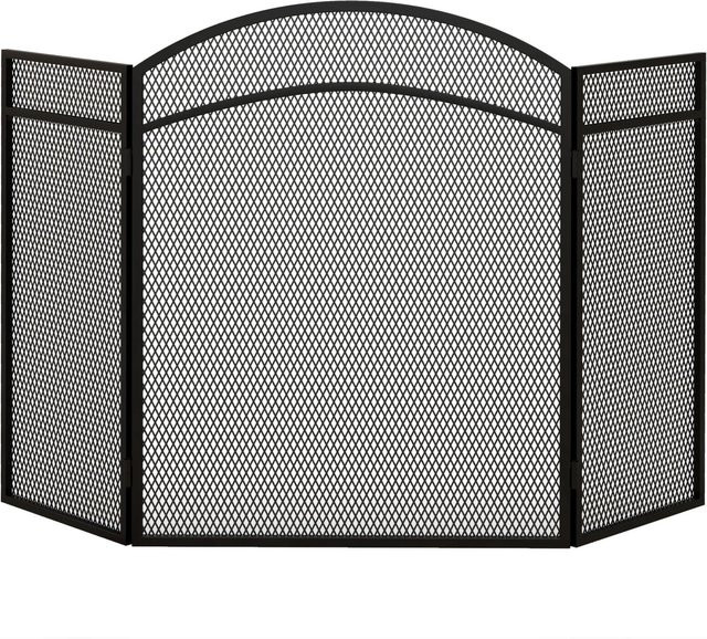 HOMCOM Kaminschutzgitter aus Metall klappbar, Schwarz, B: 96 cm, H: 60 cm - Bild 1