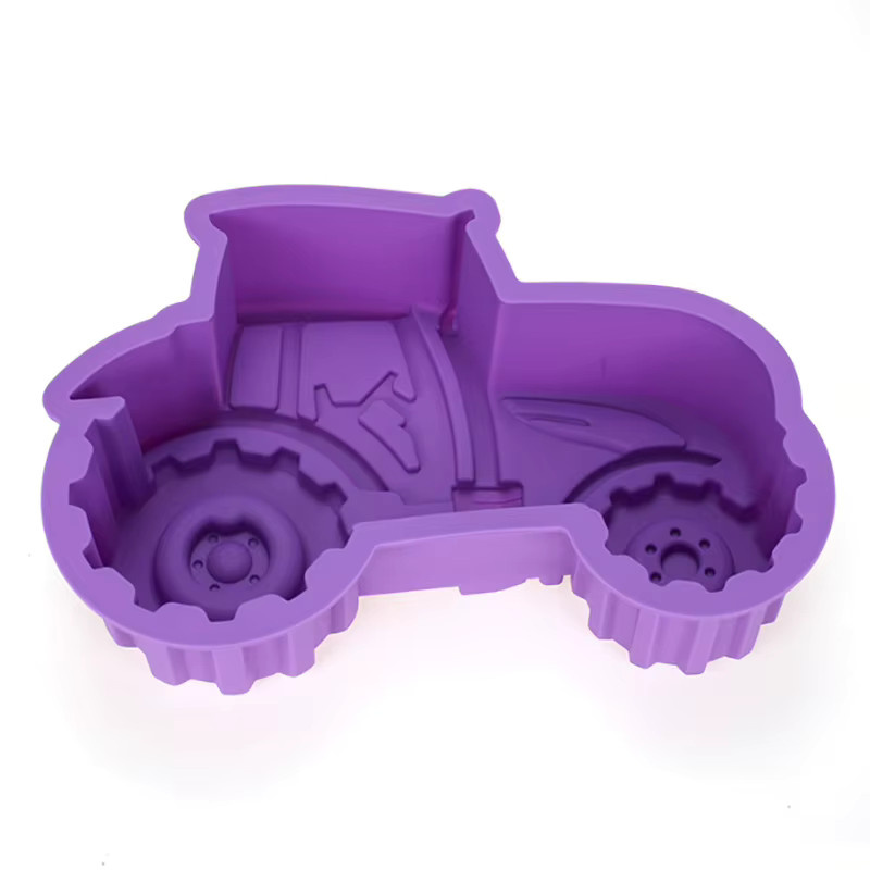 Antihaft Silikon Backform Traktor Form in Rot für Kuchen, Jello, Gelatine und Brot - Bild 2