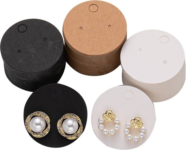 100 Stück Schmuck-Display-Karten aus Papier für Ohrringe und Ohrstecker in Braun - Bild 1