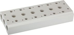 Riegler Mehrfach-Grundplatte für 5/2- und 5/3-Wegeventile, 8 Positionen, G 1/2, Silber - Bild 1