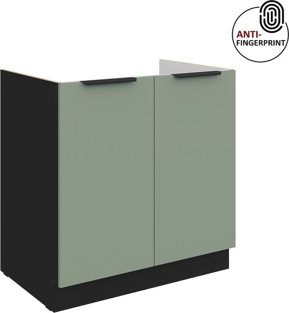 Küchen Spülenschrank ARIA in Aquamarin Matt mit Anti-Fingerprint-Beschichtung, Breite: 80 cm - Bild 1