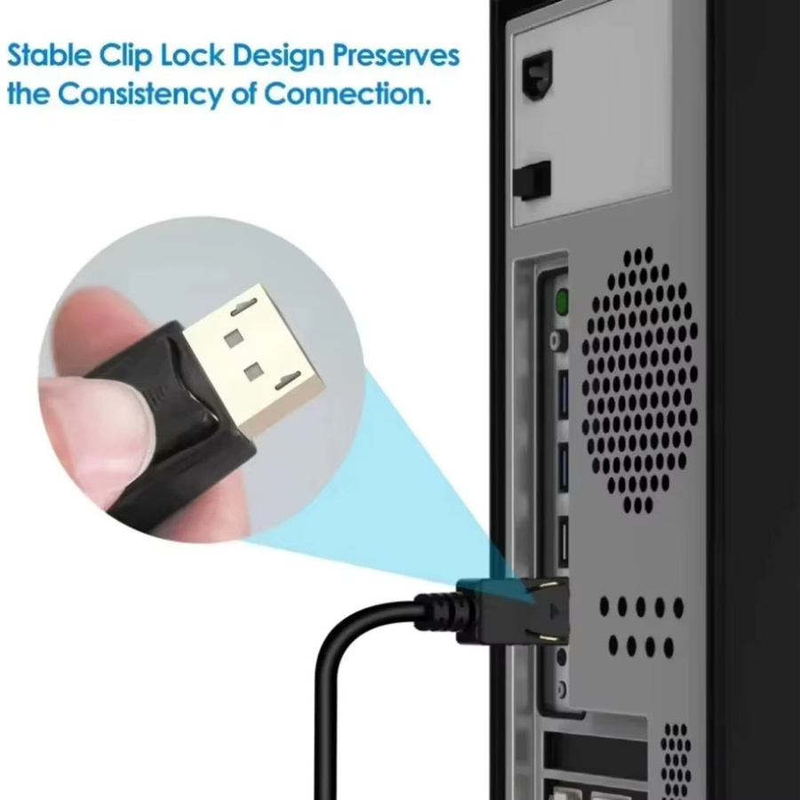 PzzPss DisplayPort-zu-HDMI Adapter 4K*2K Konverter Kabel in Schwarz, Länge: 1,8 m - Bild 3
