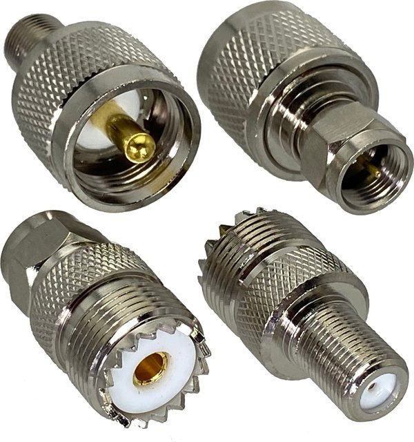 UHF PL259 zu SO239 und TV Stecker Buchse Adapter Set, RF Koaxial Adapter in Silber - Bild 1