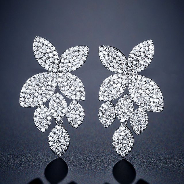 ZAKOL Ohrring, Zirkonia, Blatt Pflanze, Damen - Bild 1