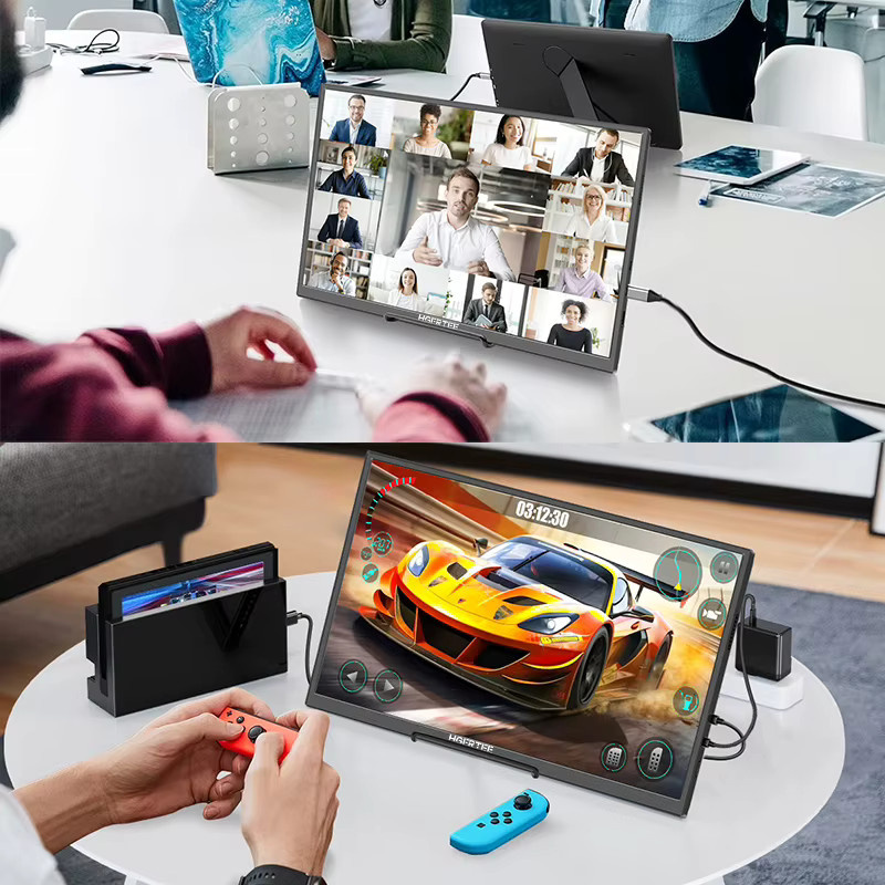 HGFRTEE Tragbarer 12,3-Zoll Monitor in Schwarz mit 3:2 Format, 400Cd/m² und 100 % sRGB für Gaming und als Zweitbildschirm für Mac, Phone, PS5, Xbox und Switch - Bild 6