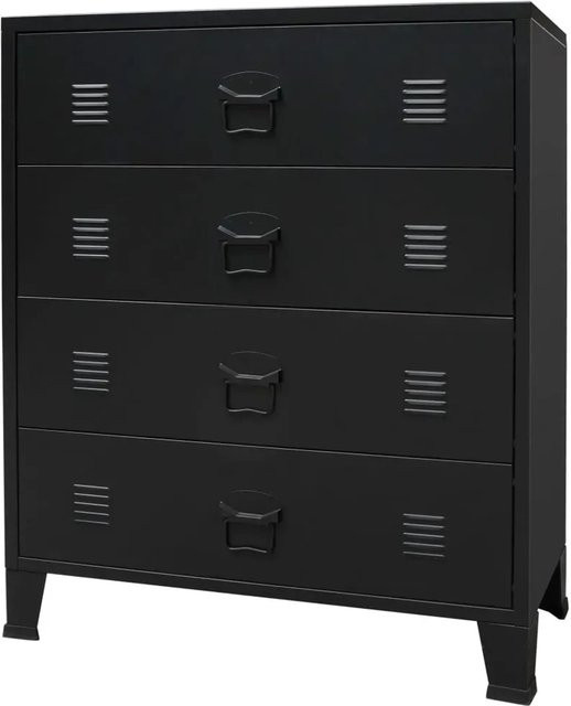 vidaXL Schubladenschrank aus Metall im Industrie-Stil in Schwarz, B/T/H: 78 x 40 x 93 cm - Bild 1