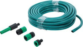 BGS Do it yourself Wasserschlauch Set 70906 aus PVC mit Wasserspritze und Schnellkupplungen, 6-teilig, 15 m - Bild 1