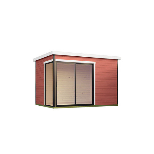 Lasita Blockbohlenhaus Austin Gartenhaus mit Flachdach in Schwedenrot lasiert B/H/T: 360 x 239,4 x 240 cm - Bild 3