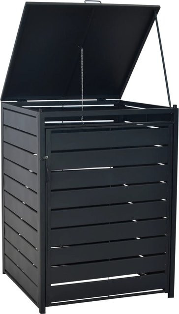 Merxx Mülltonnenbox Basis Groß aus Aluminium und Stahl in Grau, B/T/H: 76 x 76 x 126 cm - Bild 1