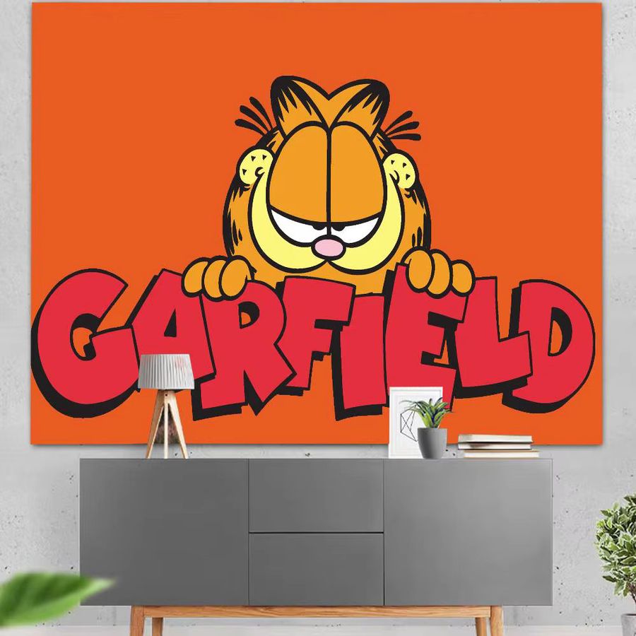 Fotohintergrund Garfield Tropischer Sommer in Orange, Breite: 120 cm, Höhe: 120 cm - Bild 1