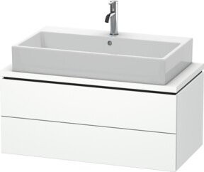 Duravit Waschtischunterschrank Compact L-Cube in Weiß mit 2 Schubkästen, Breite: 92 cm, Tiefe: 47,7 cm, Höhe: 40 cm - Bild 1