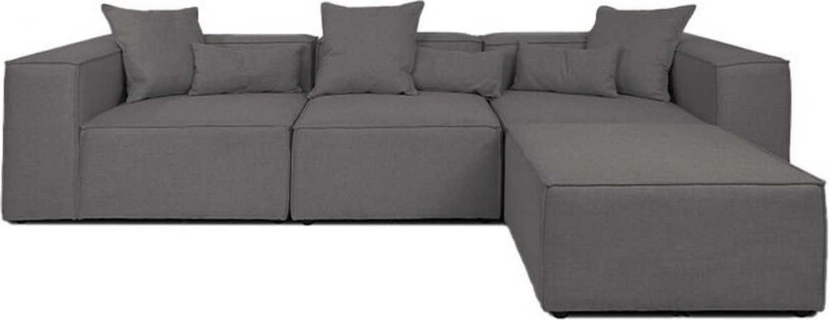 HOME DELUXE Modulares Sofa VERONA L in Anthrazit aus Stoff im modernen Design - Bild 1