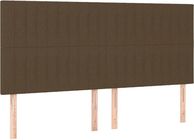 vidaXL Kopfteil Polsterteil Dunkelbraun Stoff B: 160 cm, T: 5 cm, H: 118/128 cm - Bild 1