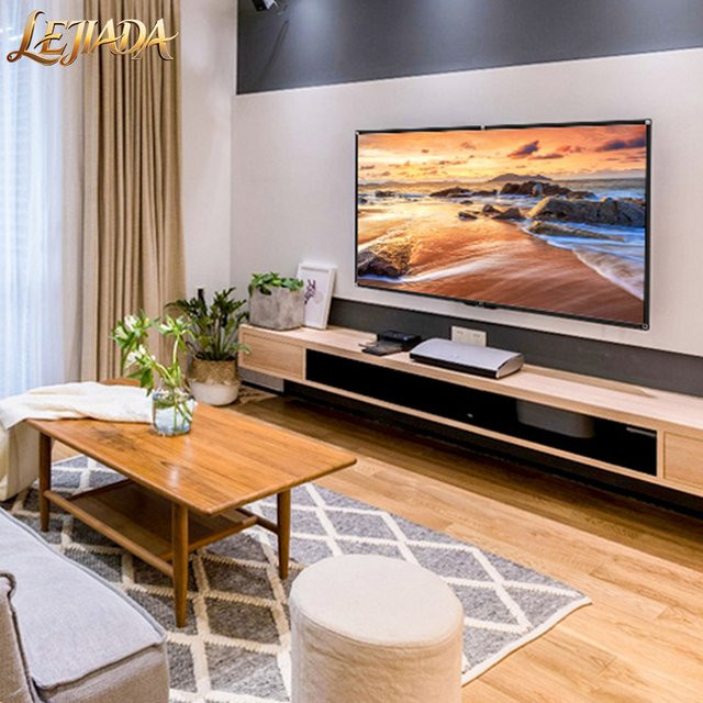 LEJIADA Projektionsleinwand 16:9 High-Density Weitwinkel für Outdoor und Heimkino, faltbar und waschbar, Weiß, 60-200 Zoll - Bild 1