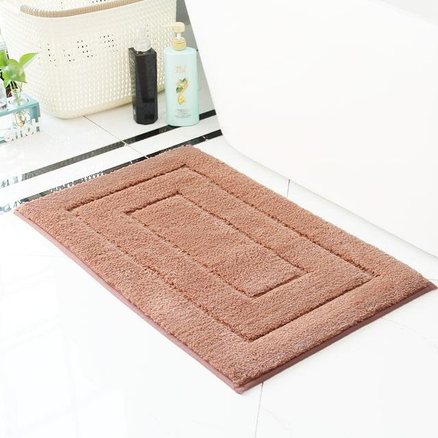 Saugfähige und rutschfeste Badematte aus Mikrofaser von Yiran Furniture in Braun, B/T: 60 x 40 cm - Bild 1