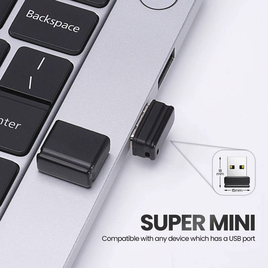 JASTER Mini USB-Flash-Laufwerk 128 GB in Schwarz mit Schlüsselanhänger - Bild 5