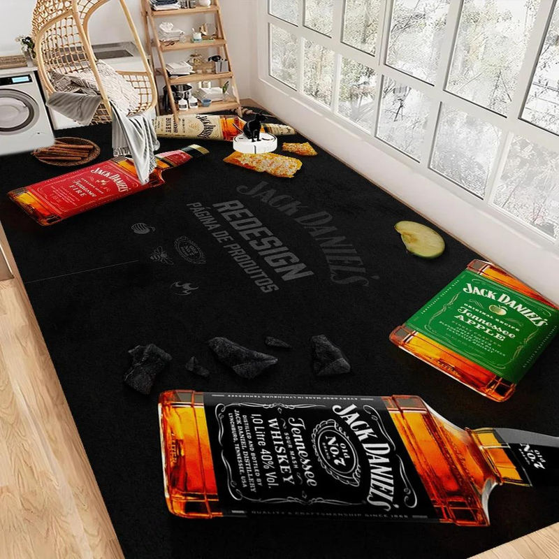 Karpetti Jack Daniels Whisky Muster Bereichsmatte, schwarz, B/T: 80 x 50 cm, waschbar und rutschfest - Bild 4