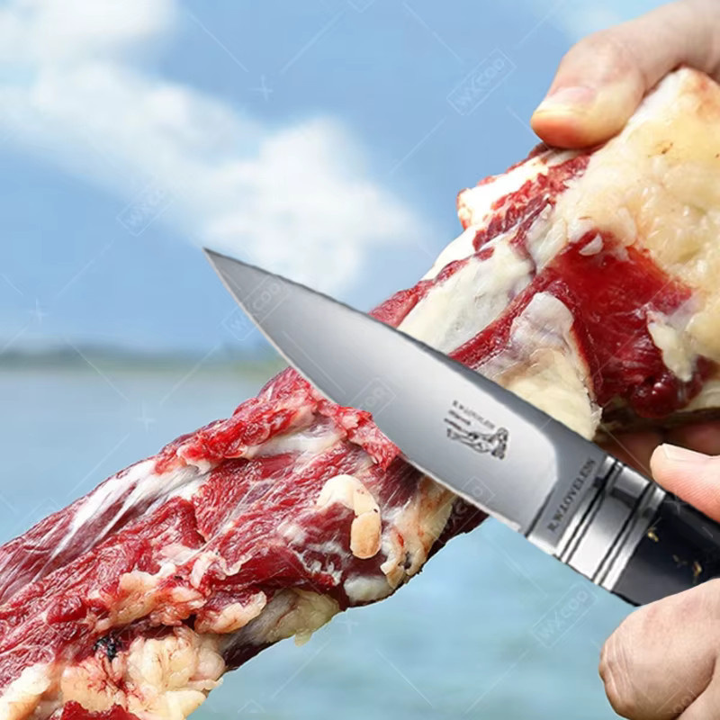 WXCOO Edelstahl-Steakmesser mit Scheide, geschmiedetes Metzgermesser für BBQ und Küche - Bild 3