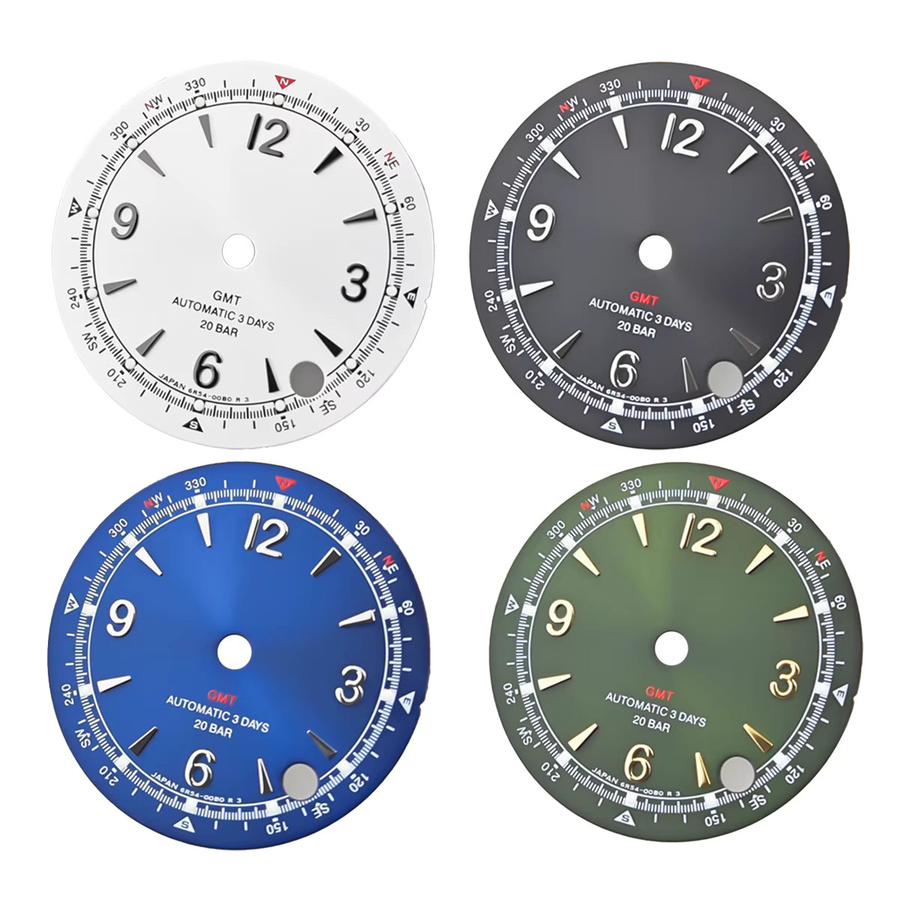 Seiko Zifferblatt, grünes Lume-Gehäuse, Edelstahl, Weiß, Unisex - Bild 3