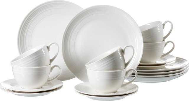 Ritzenhoff & Breker Kaffeeservice Levi aus Porzellan, 18er Set, Weiss - Bild 1
