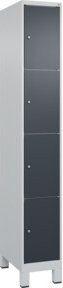C+P Schließfachschrank Classic PLUS mit Füßen, 1 Abteil, Anthrazitgrau und Grau, H x B x T: 195 x 30 x 50 cm - Bild 1