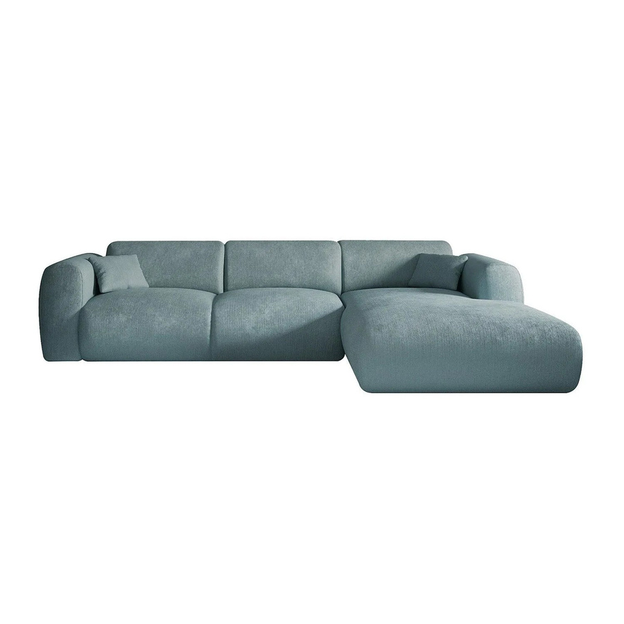 Maison Céphy Sofa Pogni in Blau mit Samt-Bezug, L-Form, ohne Schlafmöglichkeit - Bild 2